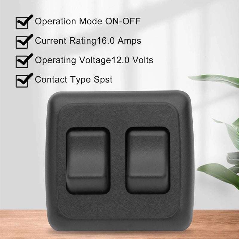 FBULWSEC Double SPST On-Off Toggle Switch with Bezel, Technology Components 12V Light Switch for RV, Camper, Trailer - Image 5